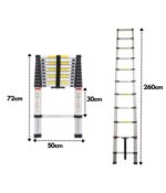 Драбина телескопічні 9 сходикок алюмінієва, 2.6 м. - Зображення 3