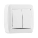 Вимикач накладний двоклавішний прохідний LEZARD Demet