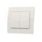 Вимикач 2-клавішний білий DERIY Lezard