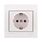 Одинарна розетка із заземленням серії Lezard Deriy