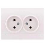 Розетка подвійна без заземления Lezard Demet 16 А 250 В  Біла