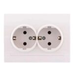 Подвійна розетка із заземленням серії Lezard Deriy